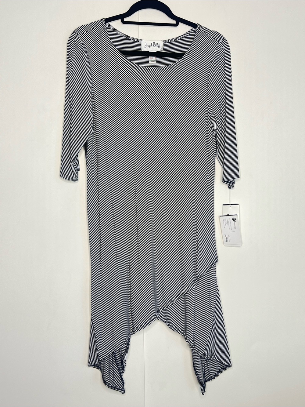 Joseph Ribkoff Striped Tunic Asymmetrical Hemline Size 12